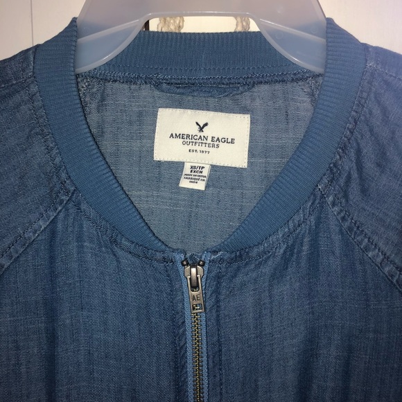 AMERICAN EAGLE Blue Light Bomber Accessory Size XS - Picture 2 of 4
